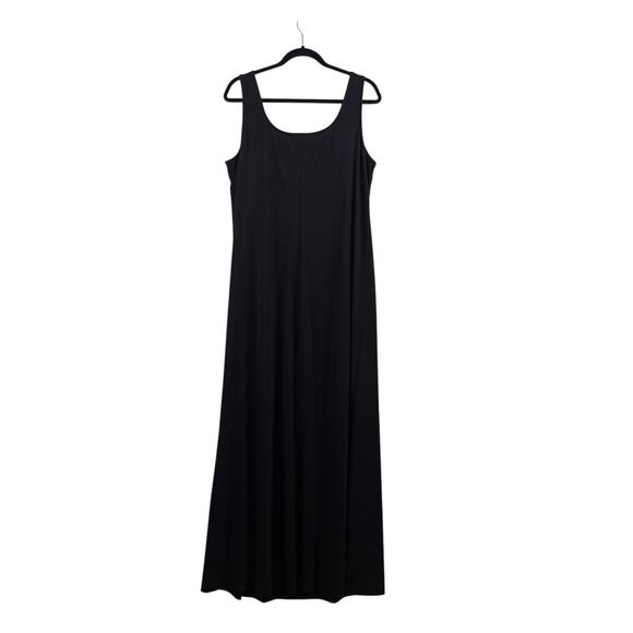 Alex Evenings Vintage Black Beaded Scoop Neck Maxi Slip Dress Size 18W 90s Retro - Picture 8 of 12